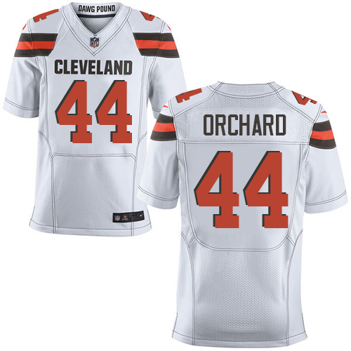 Men's Elite Nate Orchard Nike Jersey White Road - #44 NFL Cleveland Browns